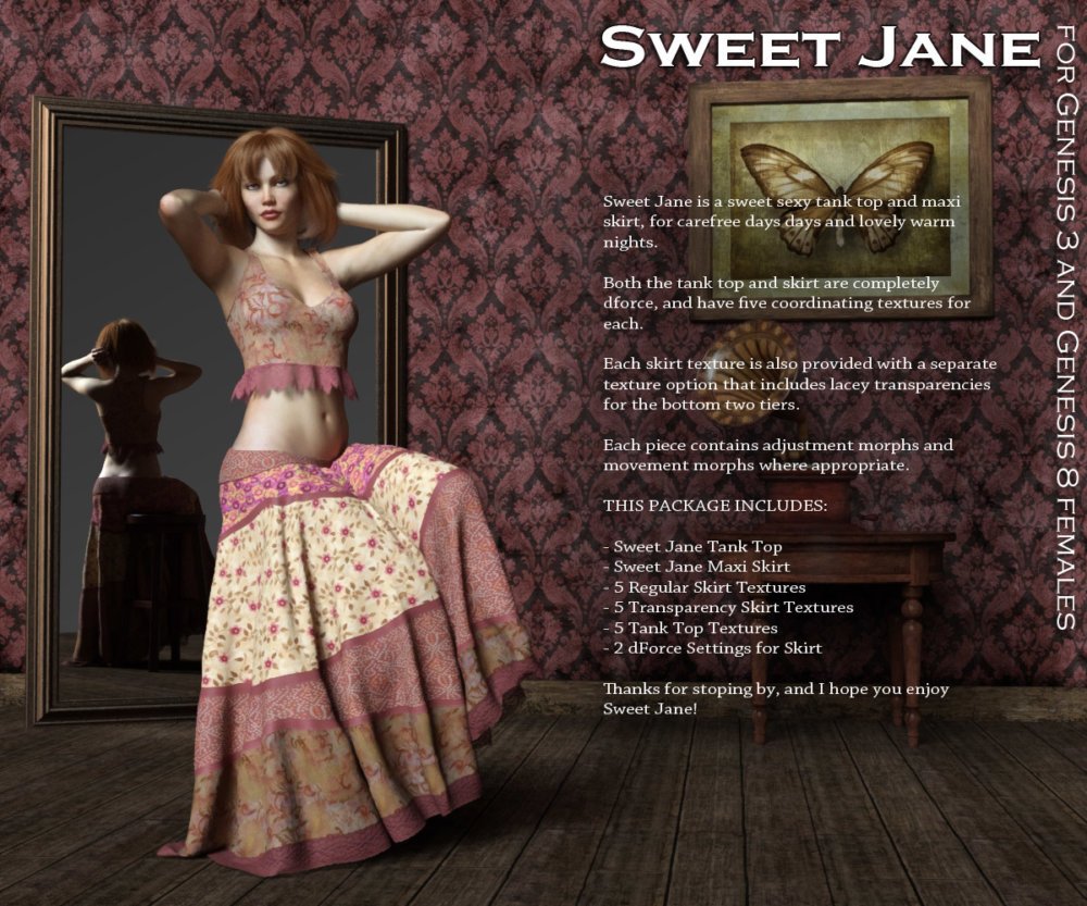 Sweet Jane for Genesis 3 and Genesis 8 Females