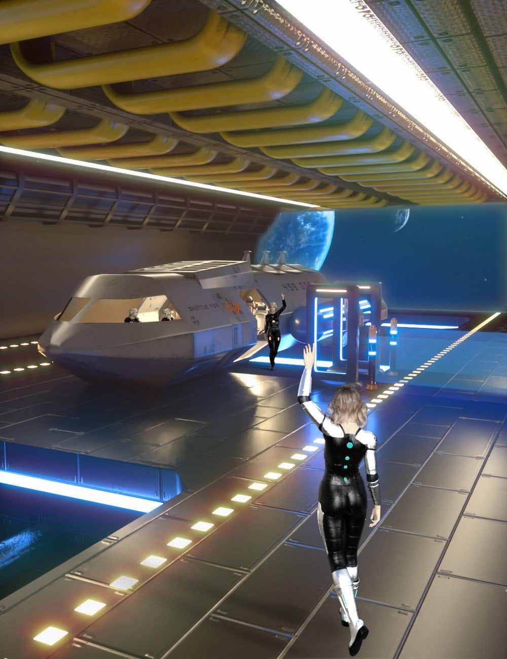 Sci-Fi Starship Shuttle Bay Volume 1 ⋆ Freebies Daz 3D