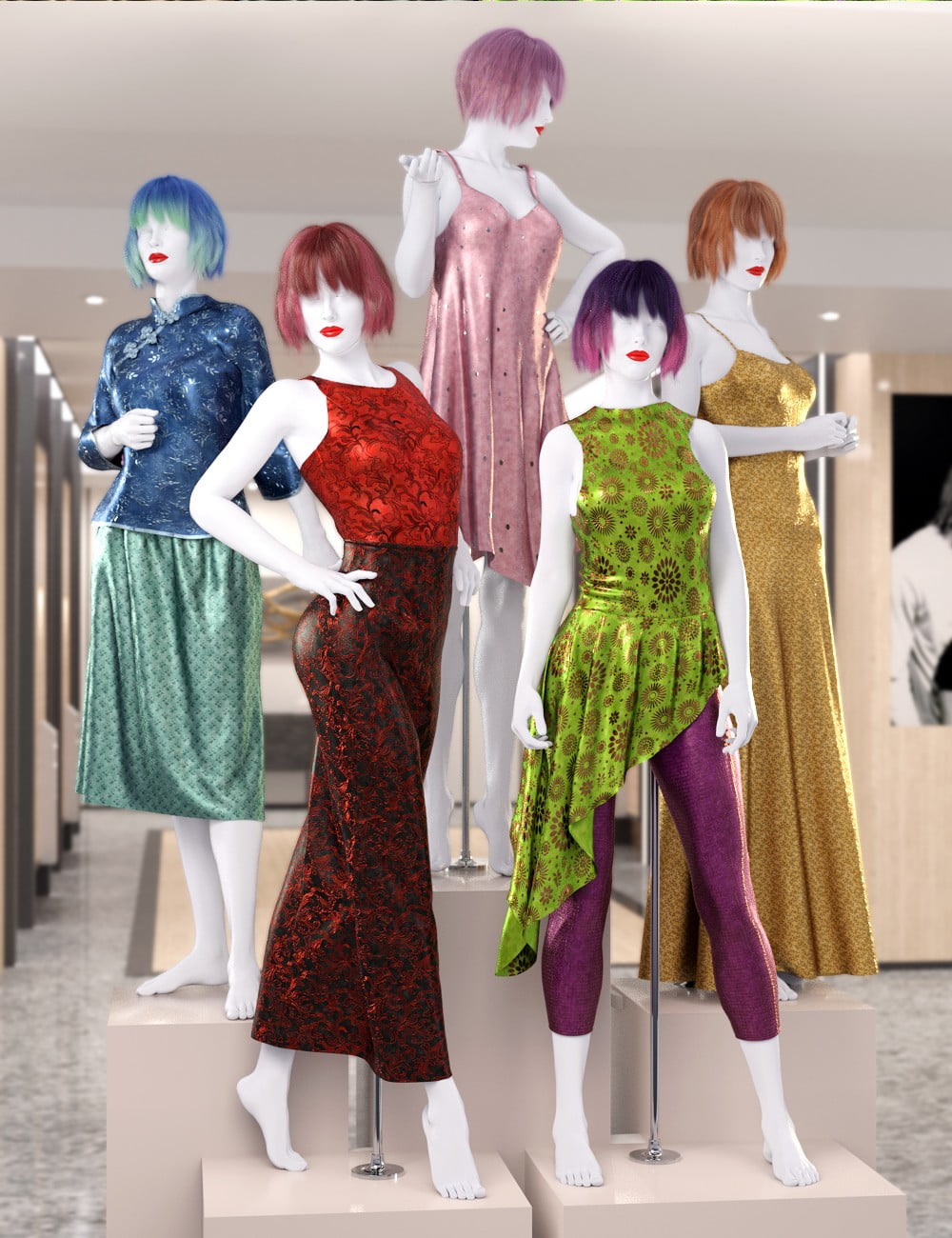 Georgeous Metallic Silk and Overlays Iray Shaders