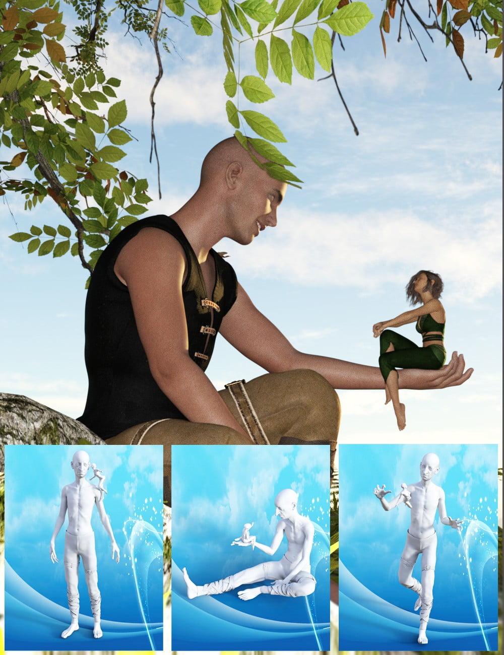 Giant and Princess Poses for Genesis 8 Male(s) and Female(s)