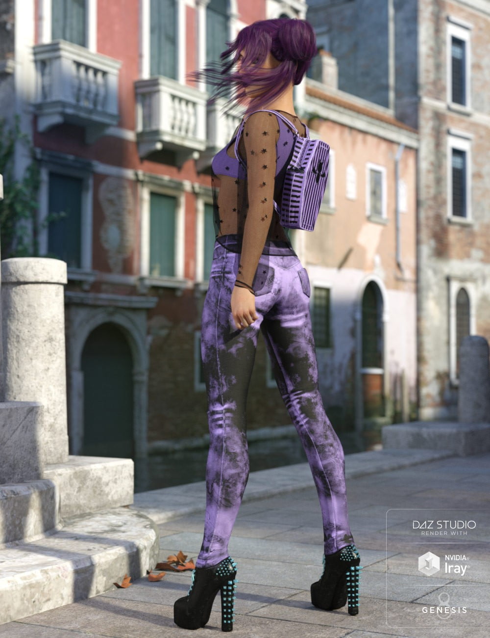 dForce Misty Pastel Goth Outfit Textures
