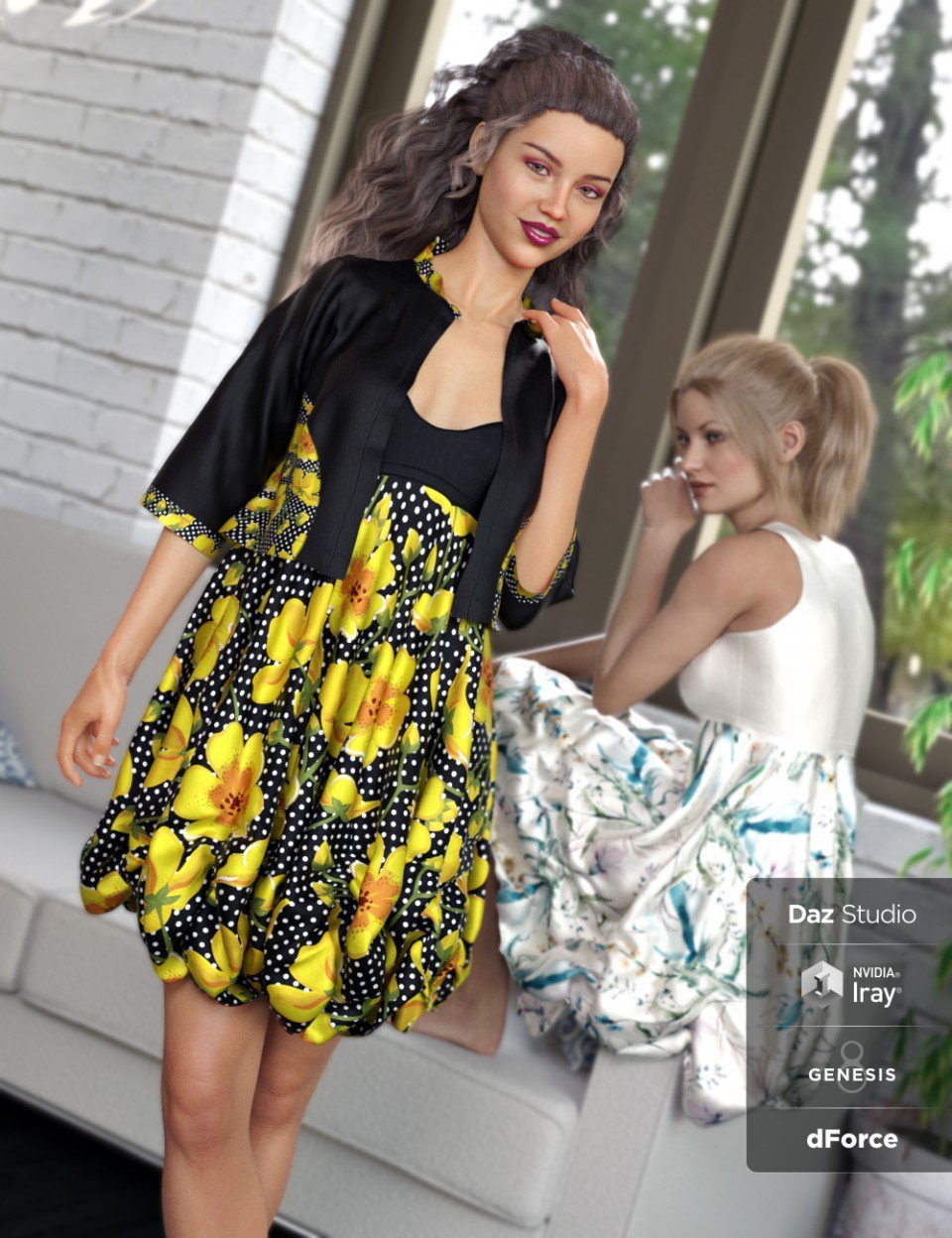 dForce Boho Boutique Bubble Dress for Genesis 8 Female(s)