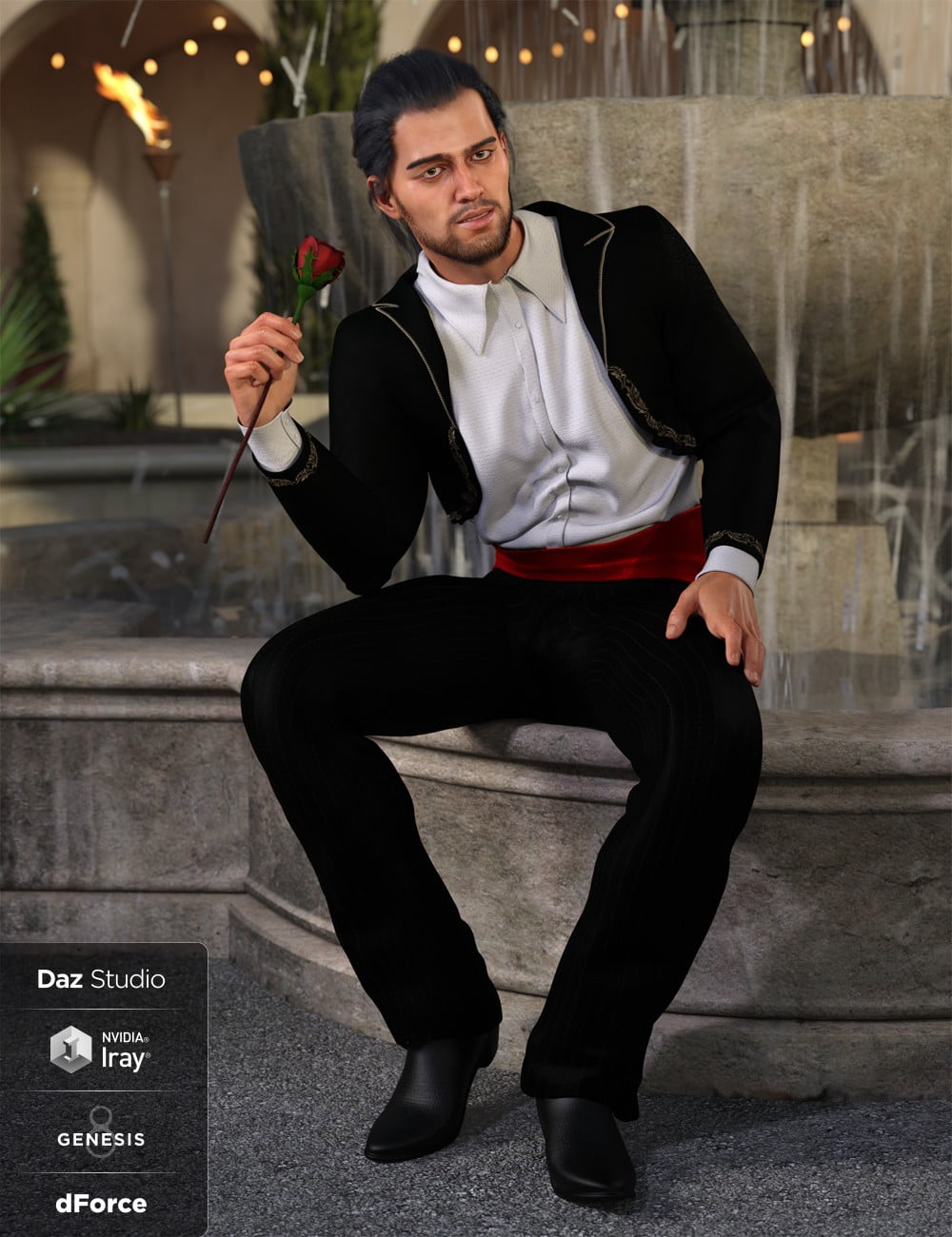 dForce Bolero Style Outfit for Genesis 8 Male(s)
