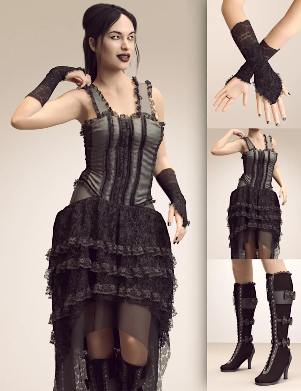 GothicHarley for Goth Girl Outfit G3F – 3d-stuff Community