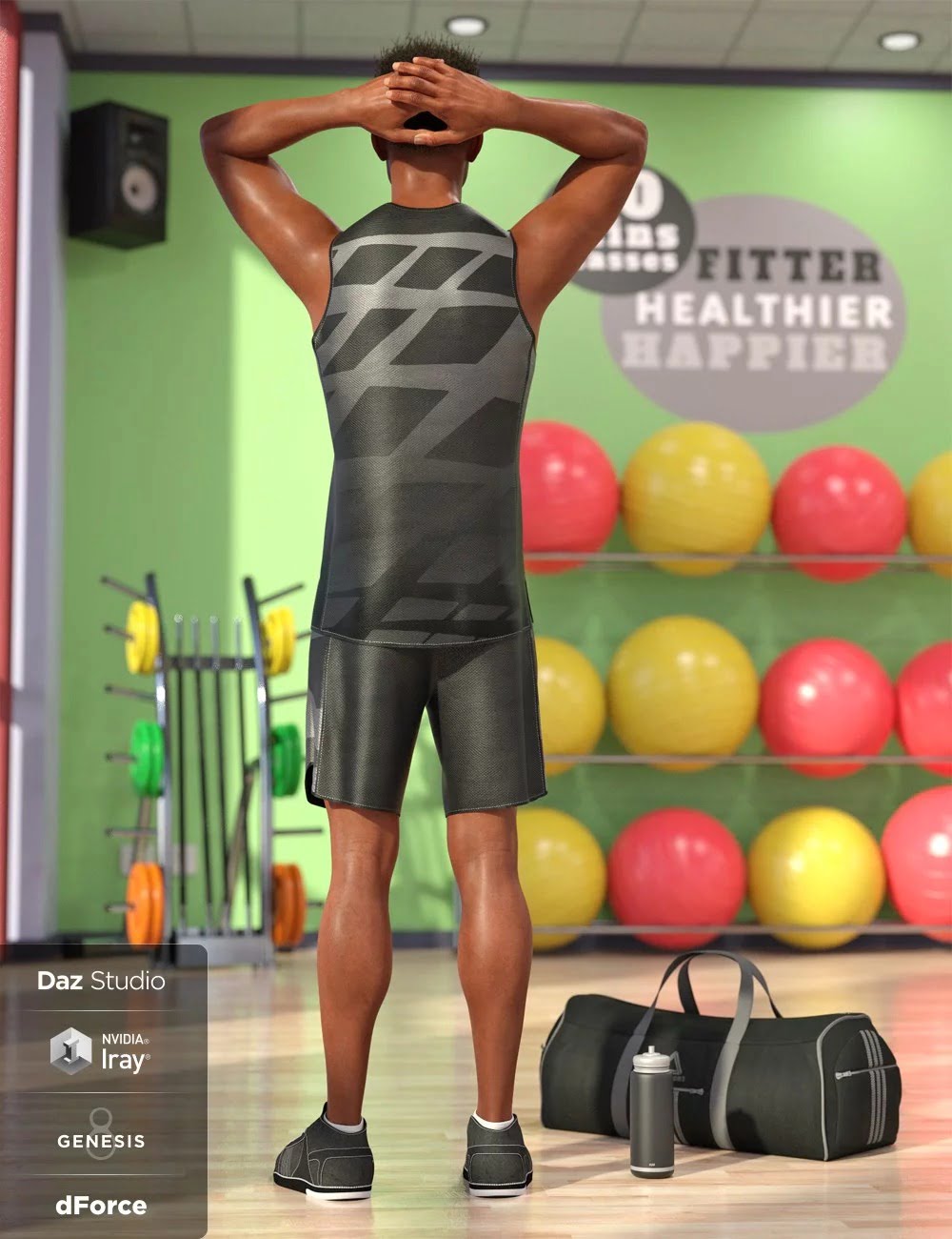 dForce Workout Outfit for Genesis 8 Male(s)