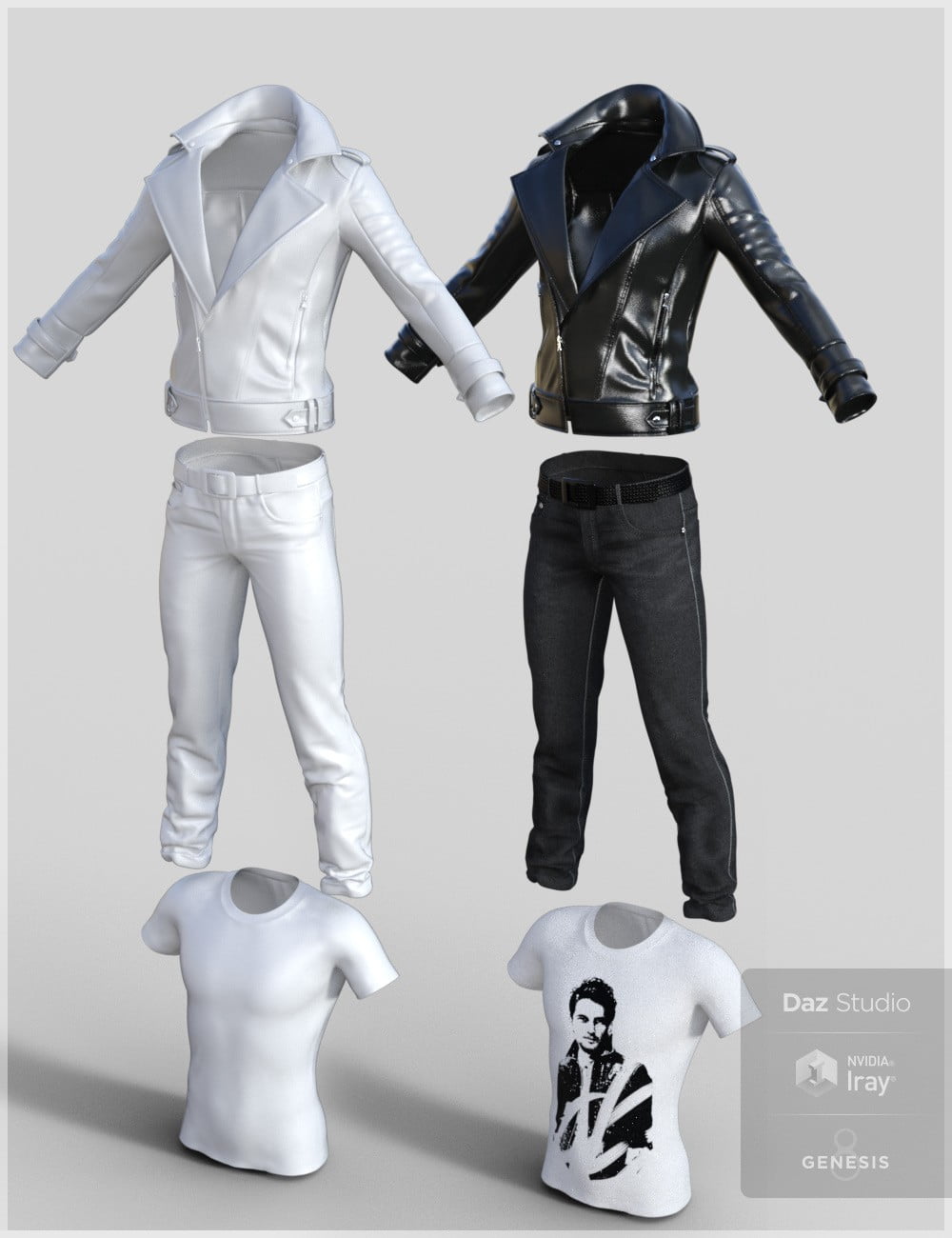 Leather Jacket Outfit for Genesis 8 Male(s)