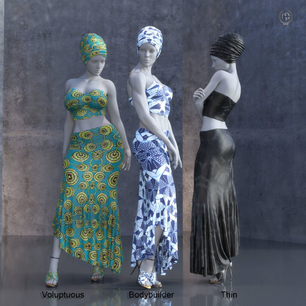 dForce-Badia Skirt Pack For Genesis 8 Females
