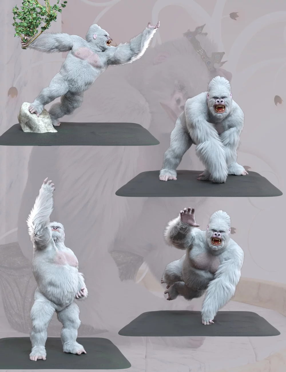 White King Poses for Gorilla for Genesis 8 Male