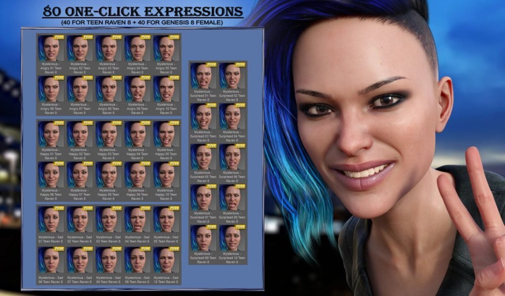 Mysterious - Expressions for Genesis 8 Female