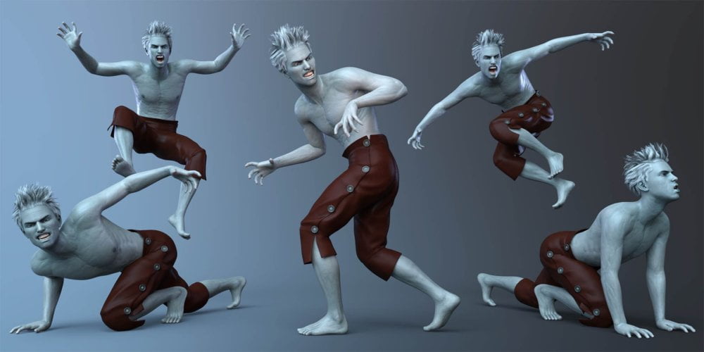 CDI Poses And Expressions for Plague Wolf HD and Genesis 8 Male