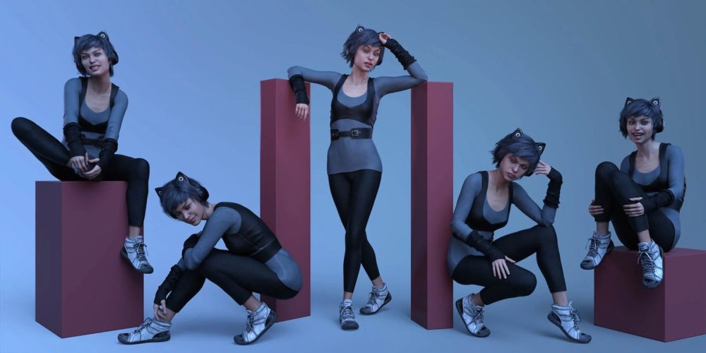 CDI Poses for Teen Raven 8 and Genesis 8 Female