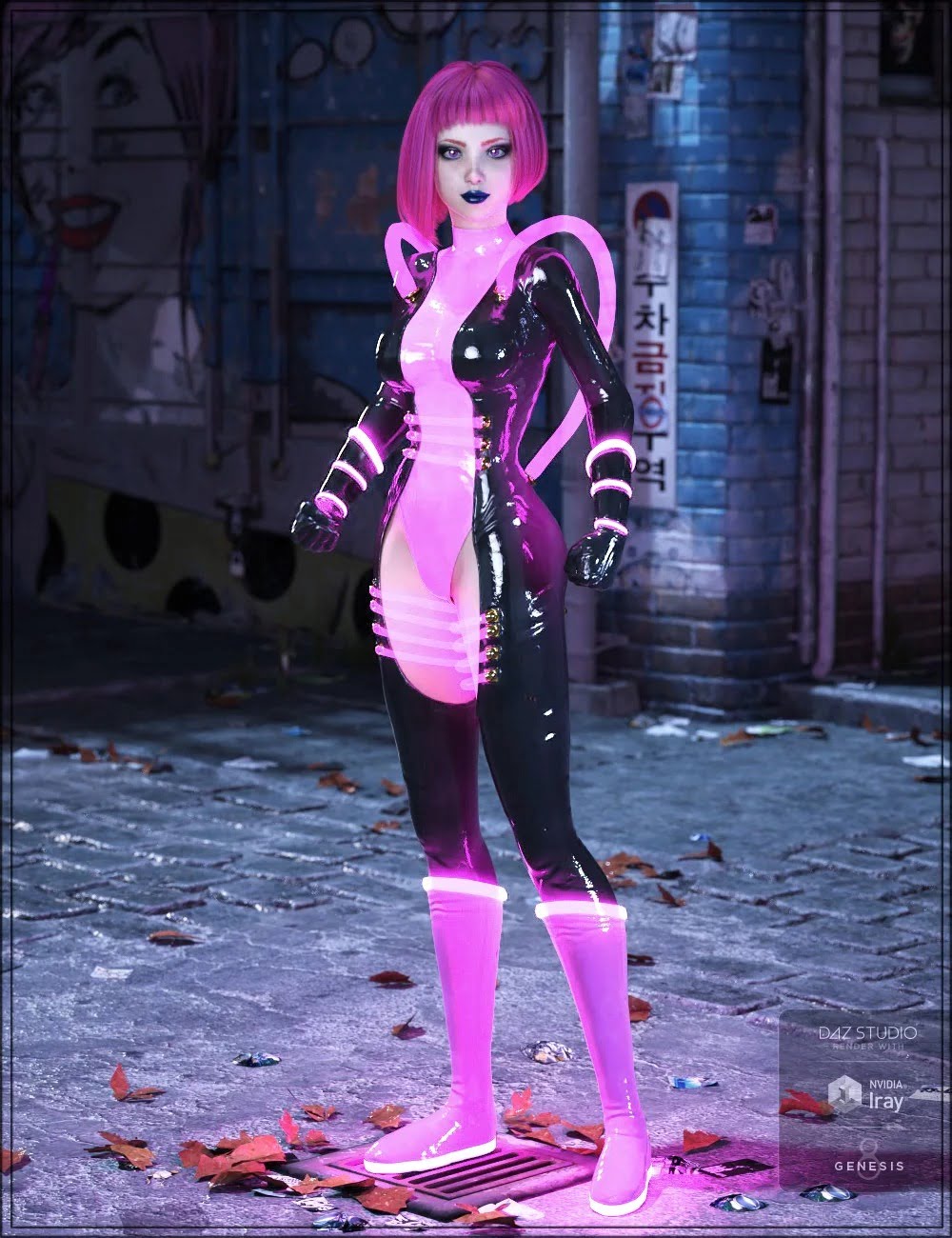 Cyber Neon Catsuit for Genesis 8 Female(s)