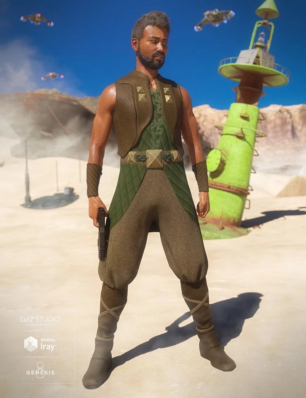 dForce Desert Raider Outfit for Genesis 8 Male(s)