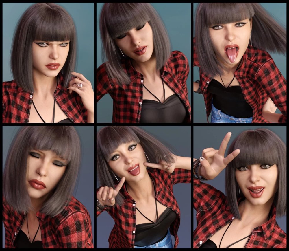 Mood Poses for Teen Raven and Genesis 8 Female