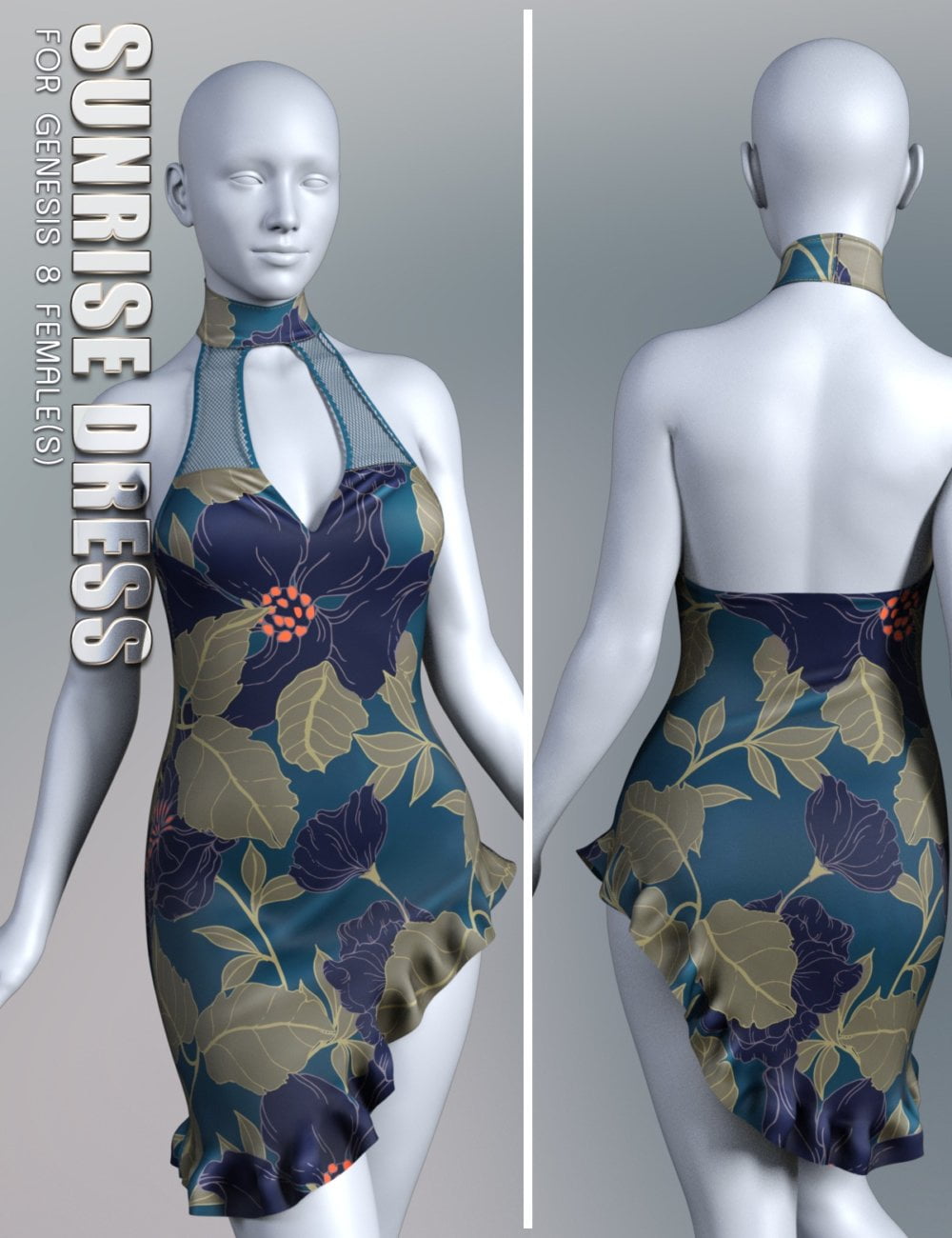 dForce Sunrise Dress for Genesis 8 Females