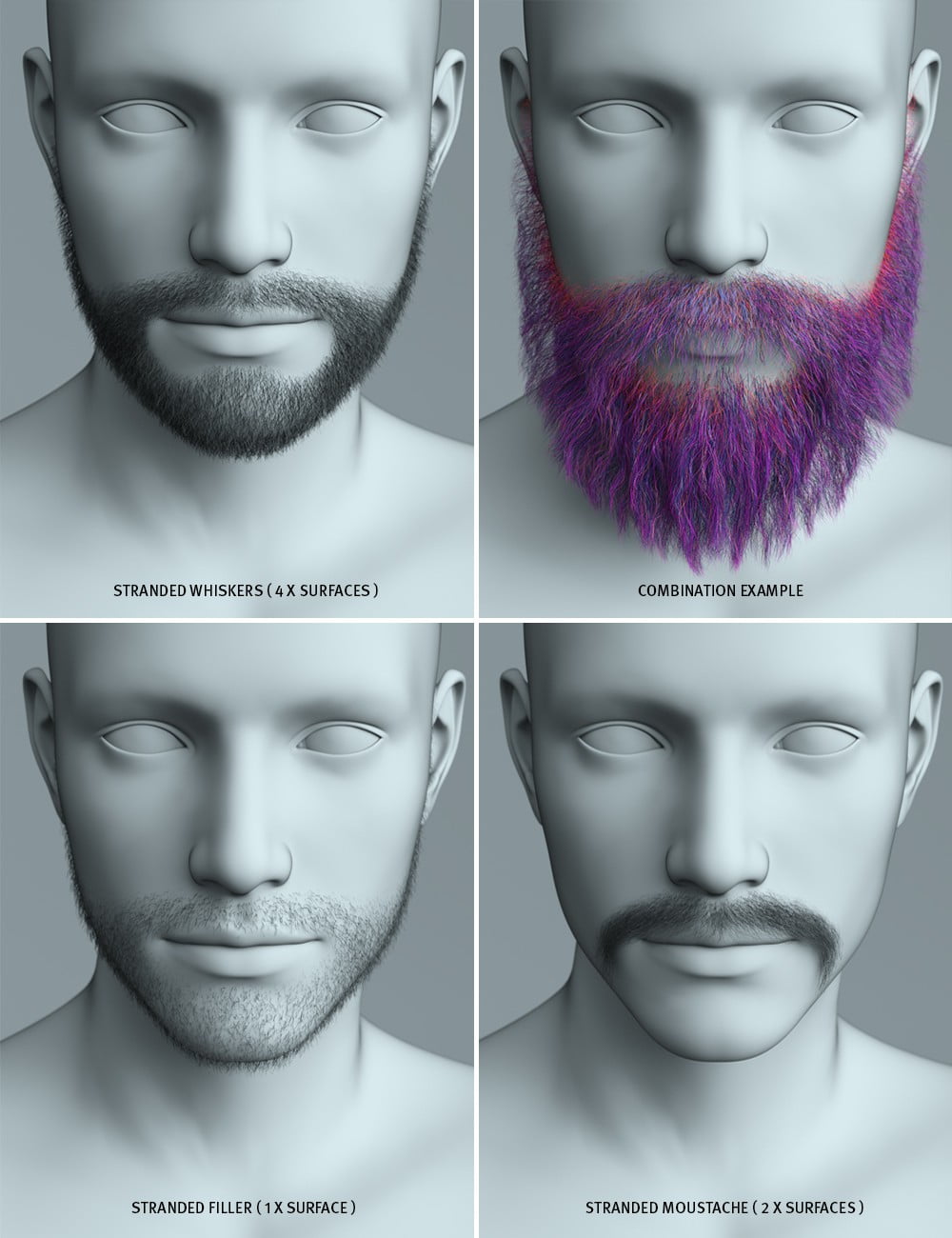 Stranded Whiskers for Genesis 8 Male(s)