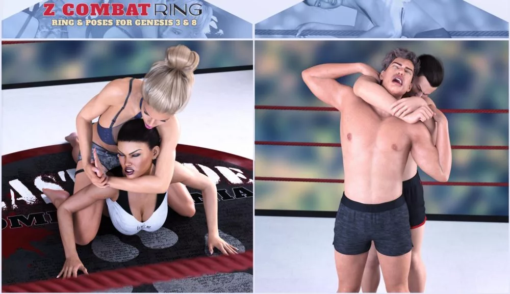 Z Combat Ring and Poses for Genesis 3 and 8