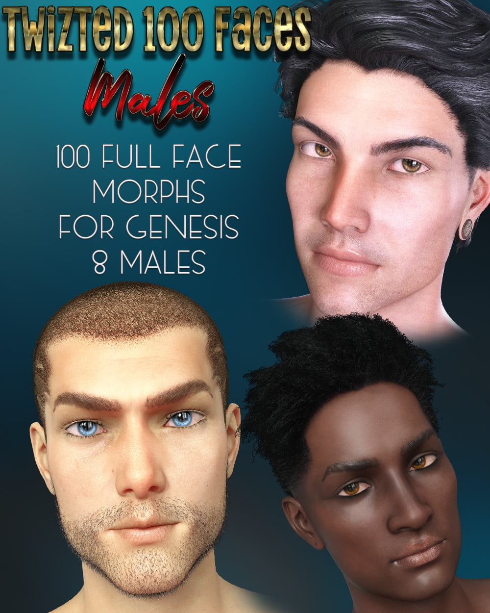 Twizted 100 Faces Males For Genesis 8 Males ⋆ Freebies Daz 3d