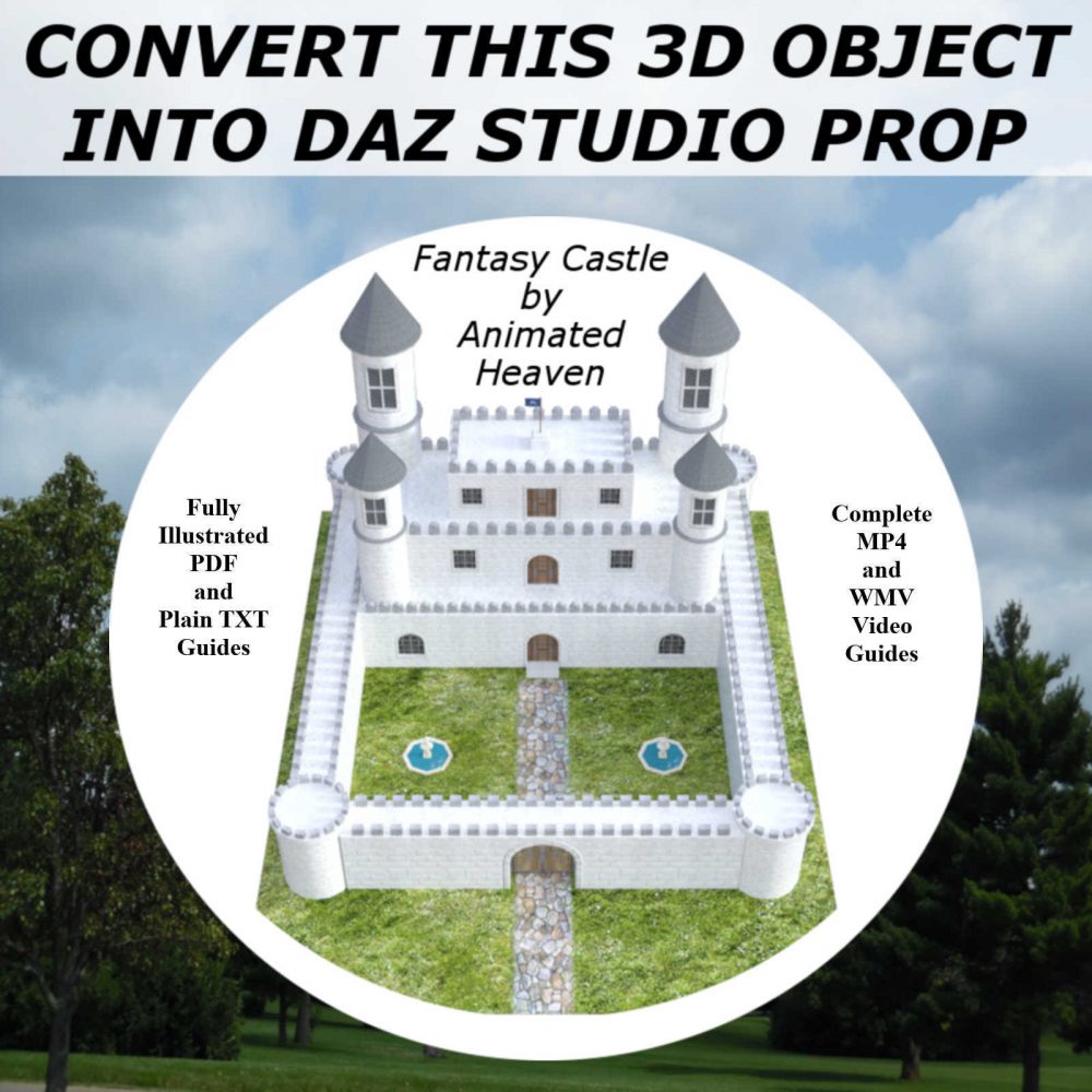 3D MODEL CONVERSIONS, Fantasy Castle OBJ to Daz Studio PROP