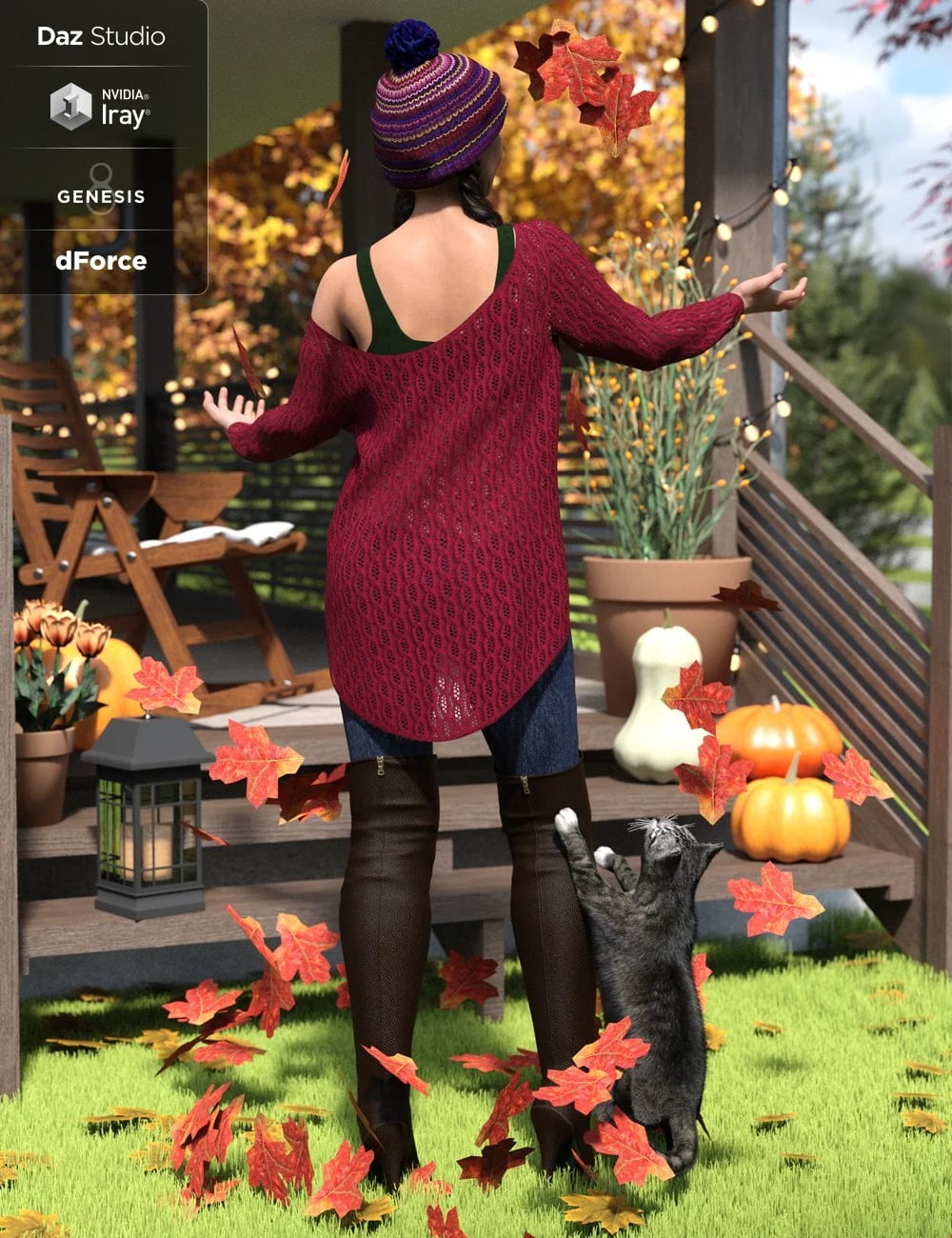 dForce Spice of Fall Outfit for Genesis 8 Female(s)