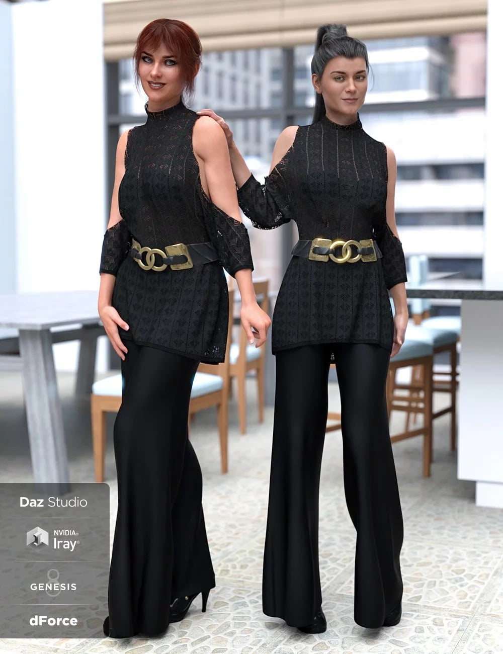 dForce Sweater Outfit for Genesis 8 Female(s)