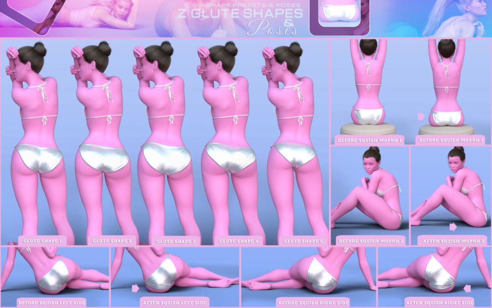 Z Glute Shapes Pose Partials Mega Set