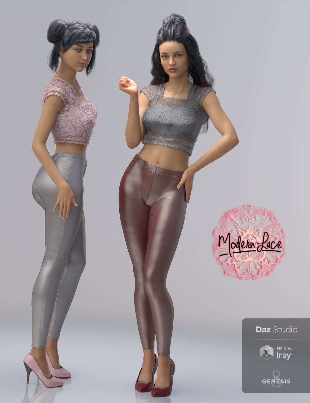 Modern Lace Casual Outfit for Genesis 8 Female(s)