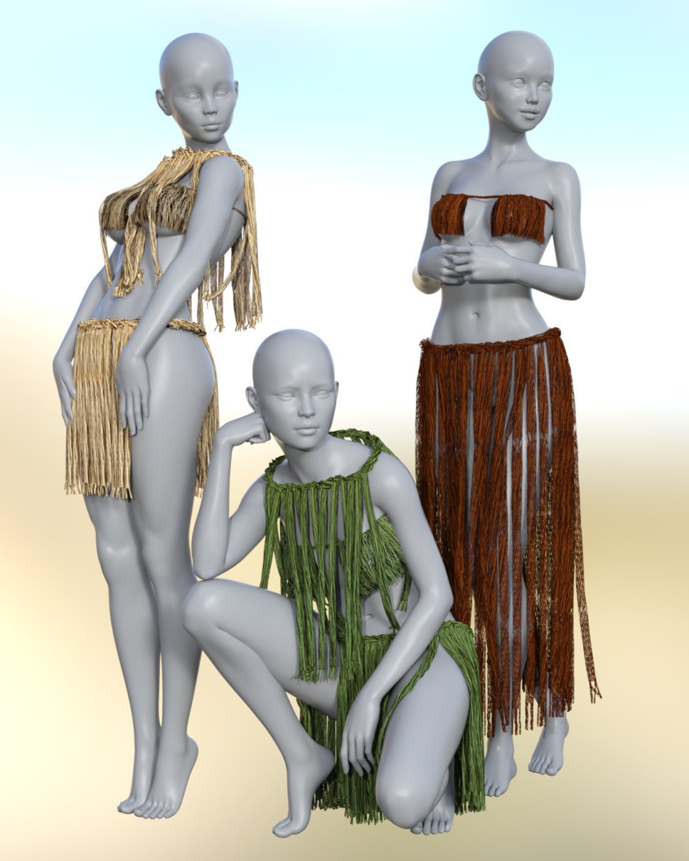 dForce Grass Cord Outfits for Genesis 8 Female