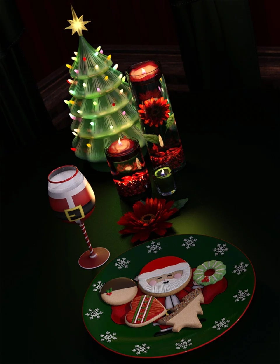 Country Christmas Table Decor