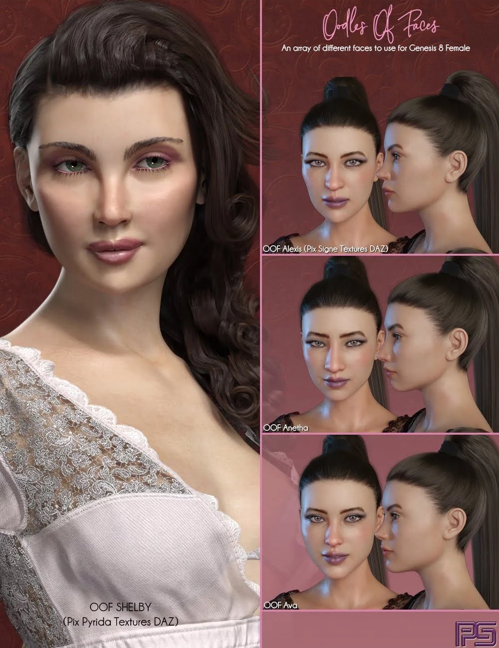 Oodles of Faces Morphs for Genesis 8 Female(s)