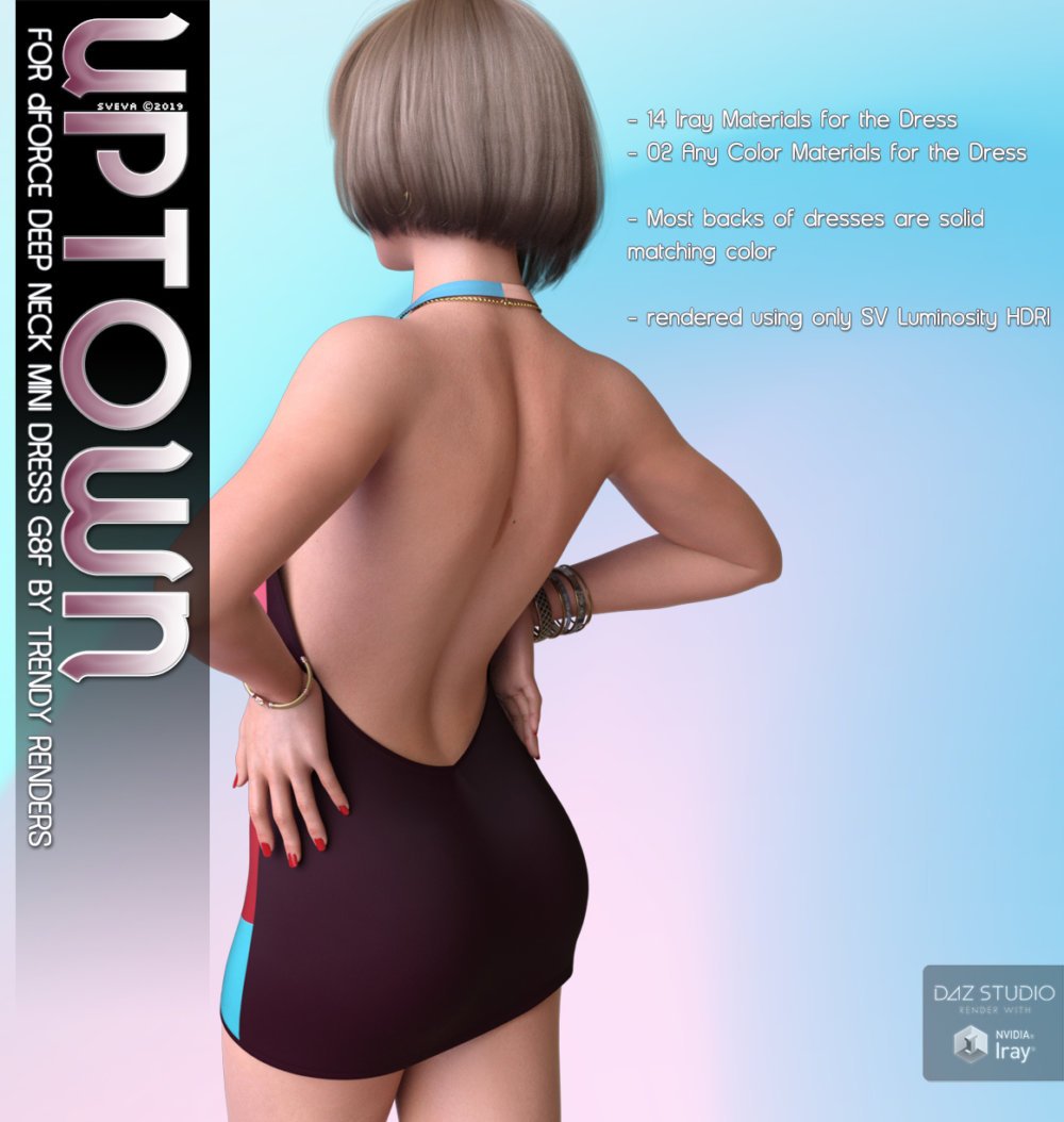 Uptown for dForce Deep Neck Mini Dress G8F