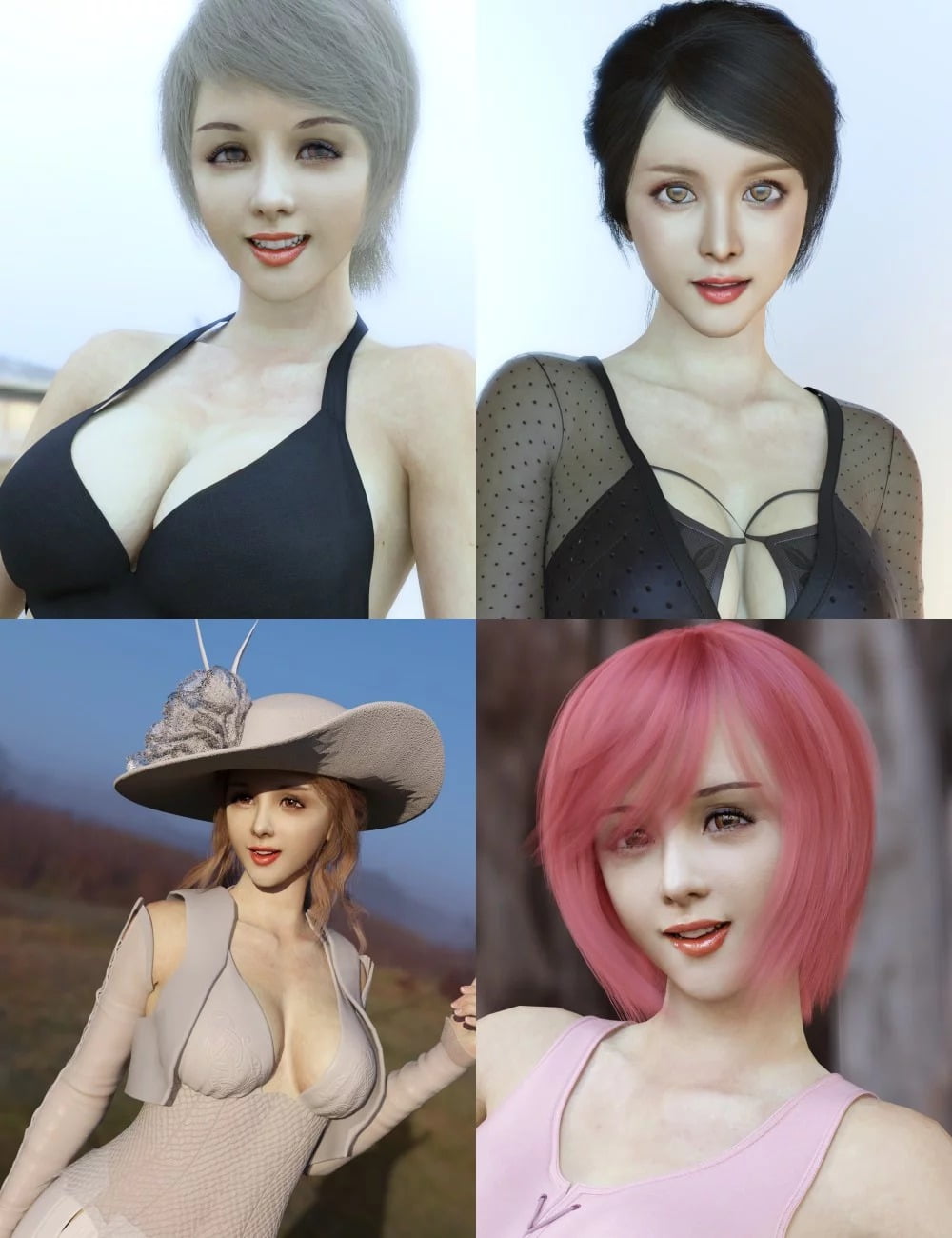 Sanny Character with dForce Hair and Expressions for Genesis 8 Female