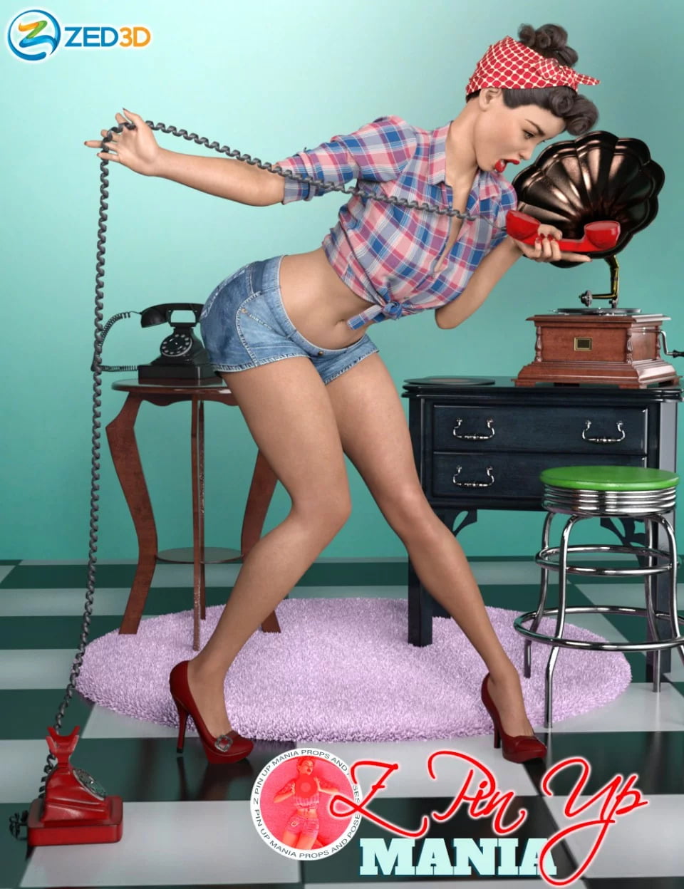 Z Pin Up Mania Props and Poses for Genesis 8 Female