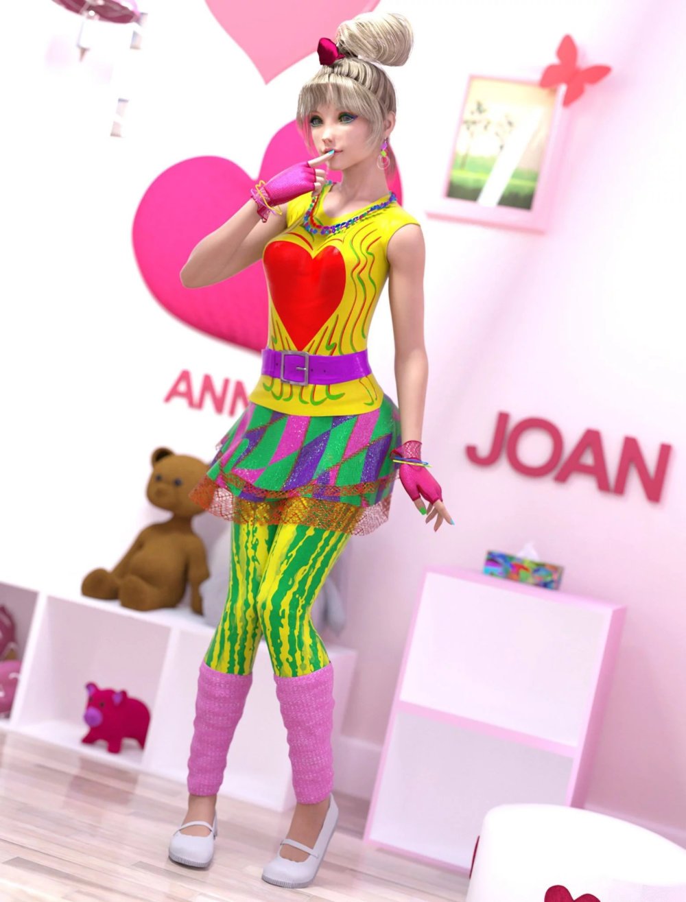 dForce 80's Valley Girl Outfit for Genesis 8 Female(s)