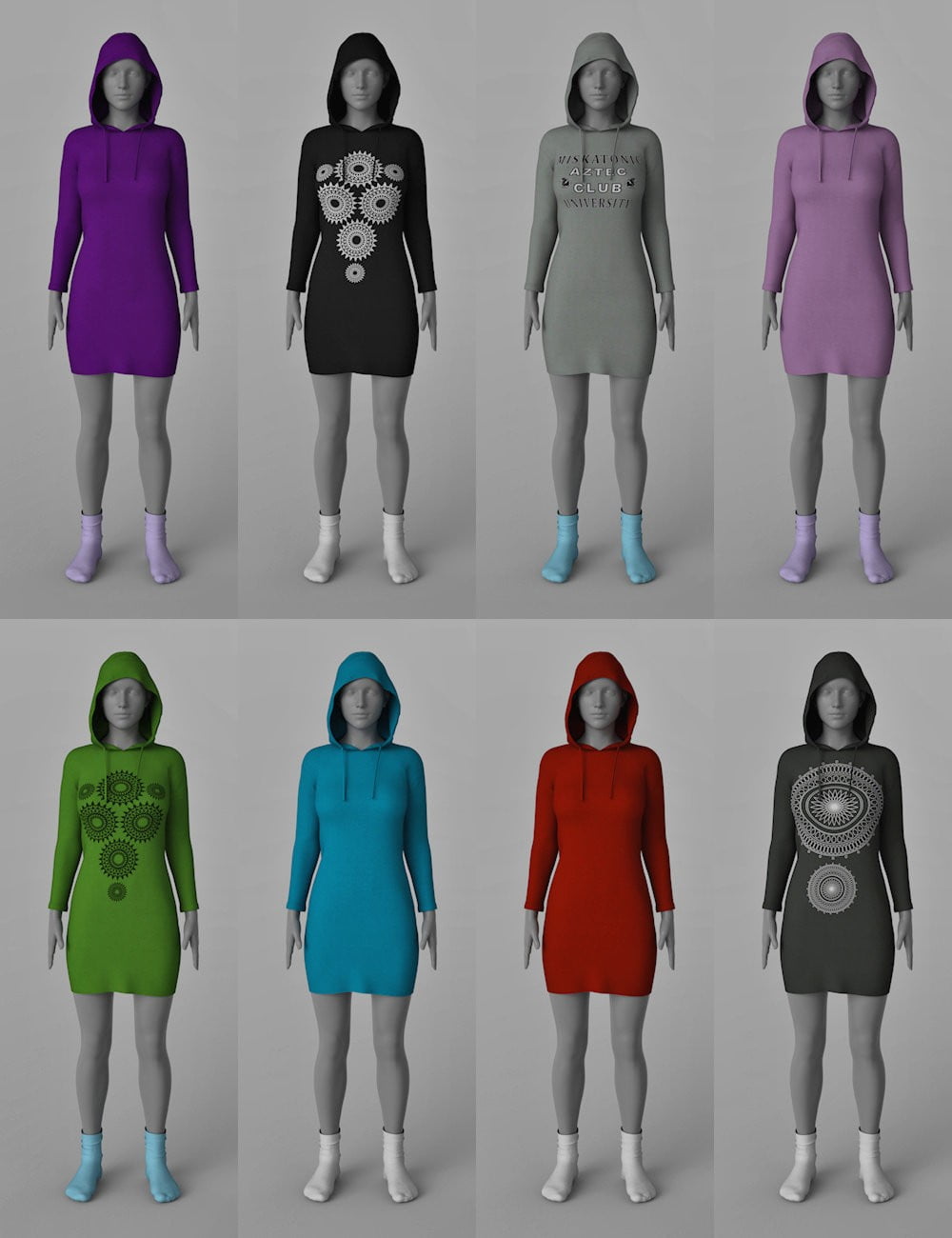 dForce Hoody Dress for Genesis 8 Female(s)