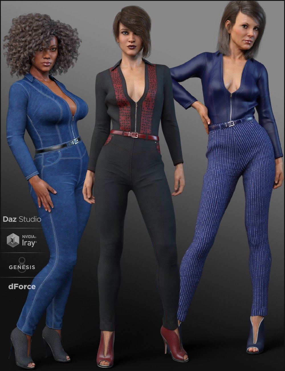 dForce Mod Jumpsuit Outfit for Genesis 8 Female(s)