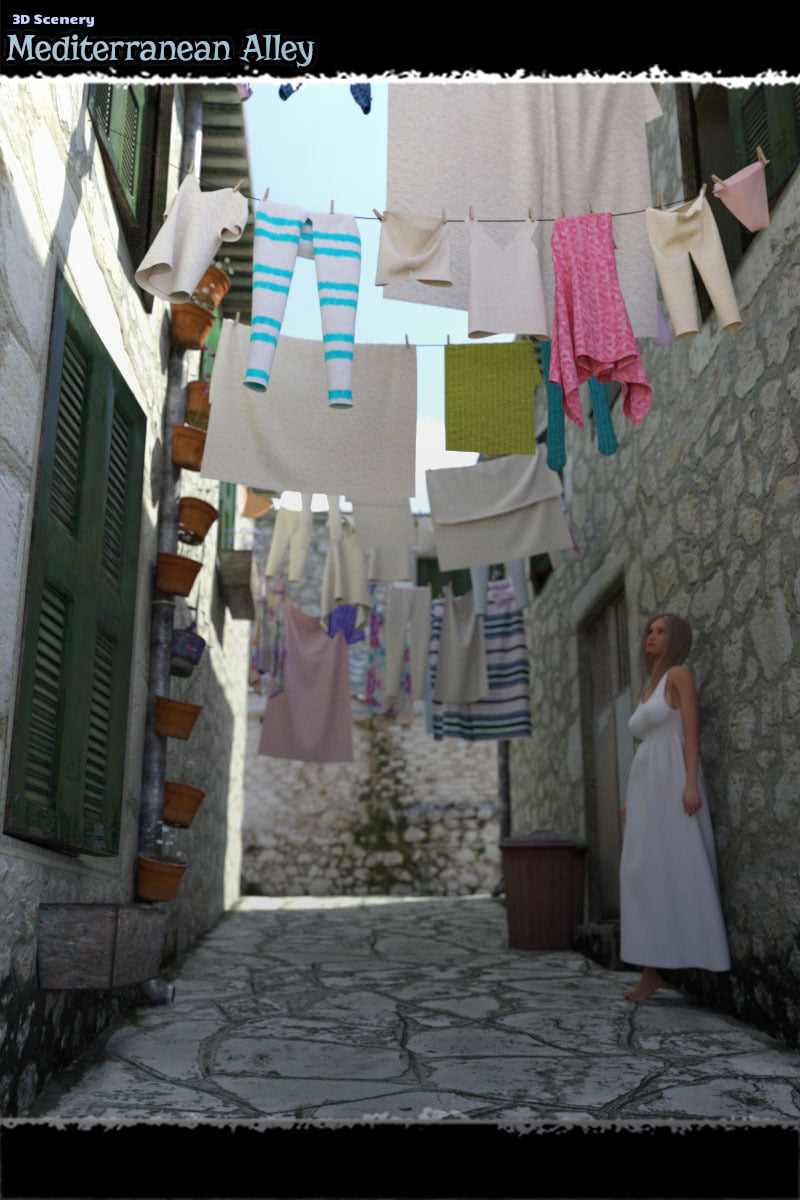 3D Scenery: Mediterranean Alley