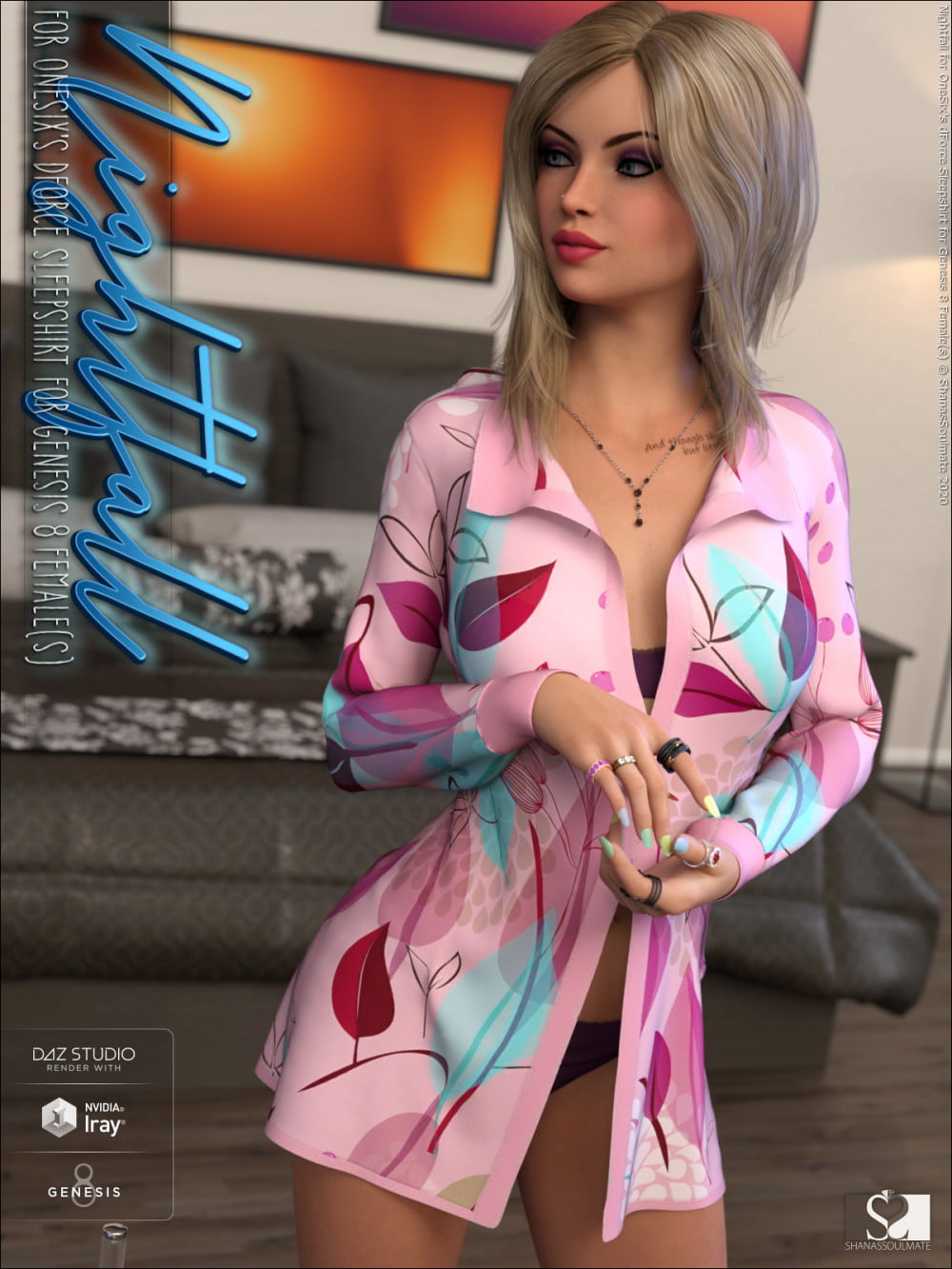 Nightfall for dForce Sleepshirt for Genesis 8 Females