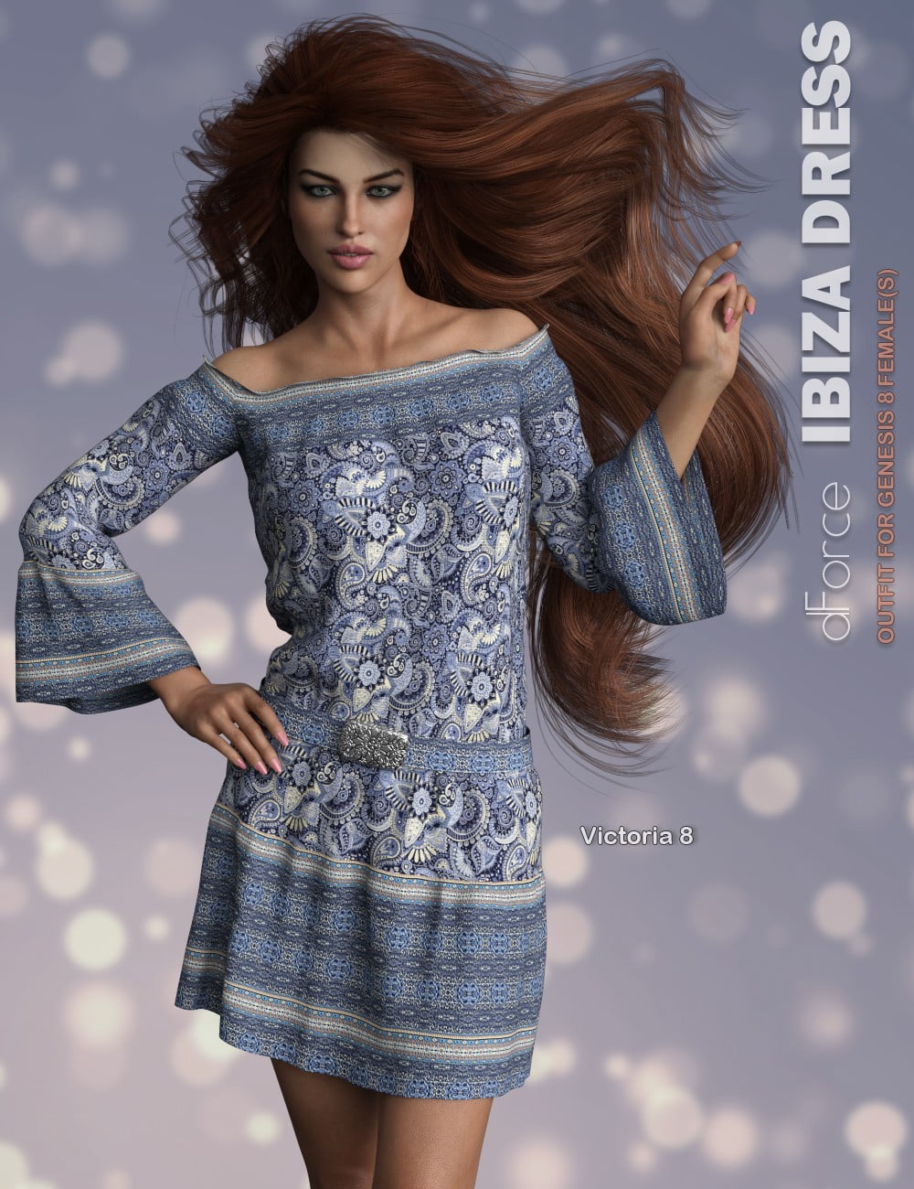 dForce P3D Ibiza Dress for Genesis 8 Female(s)
