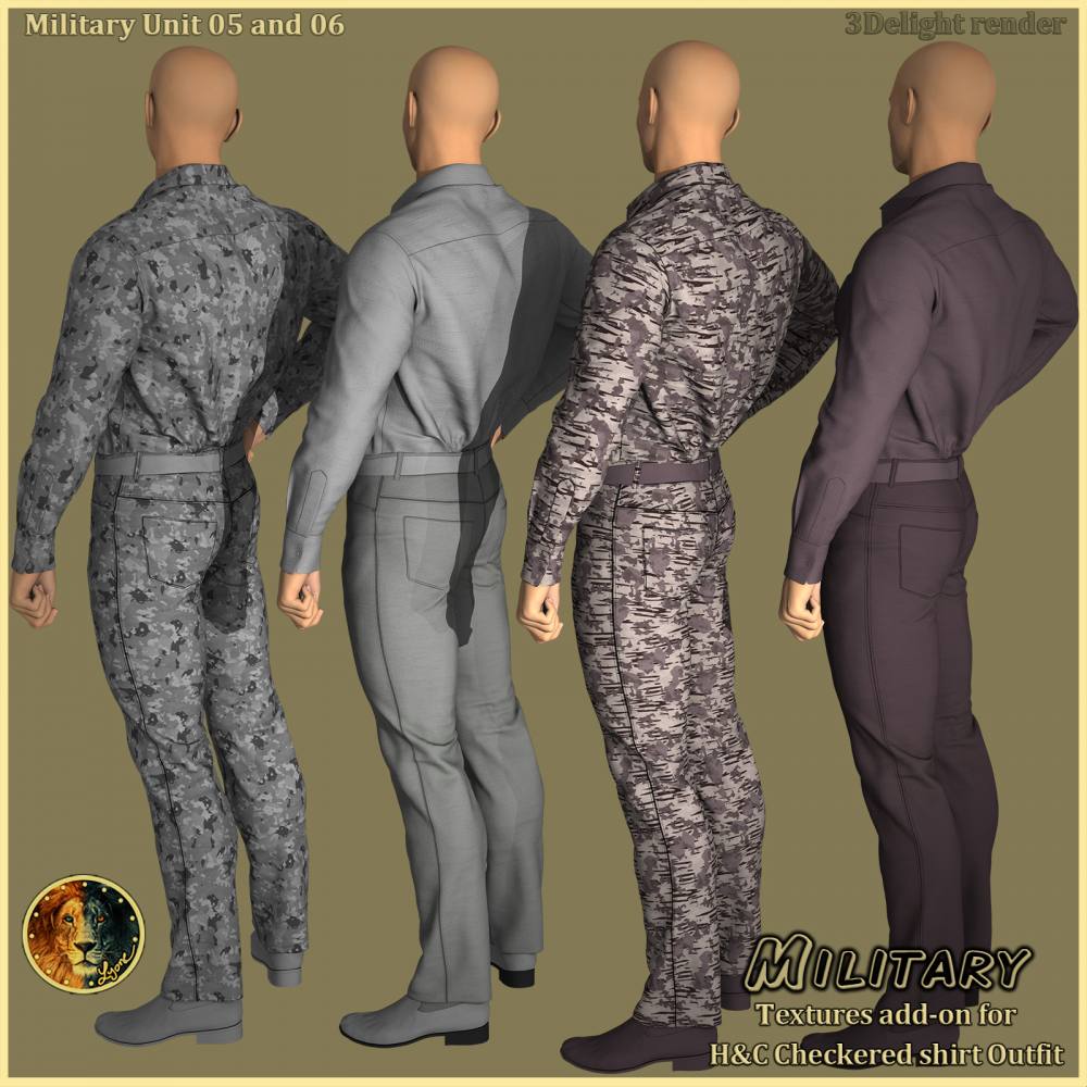 Military 02 for H&C Checkered Shirt Outfit for G8M