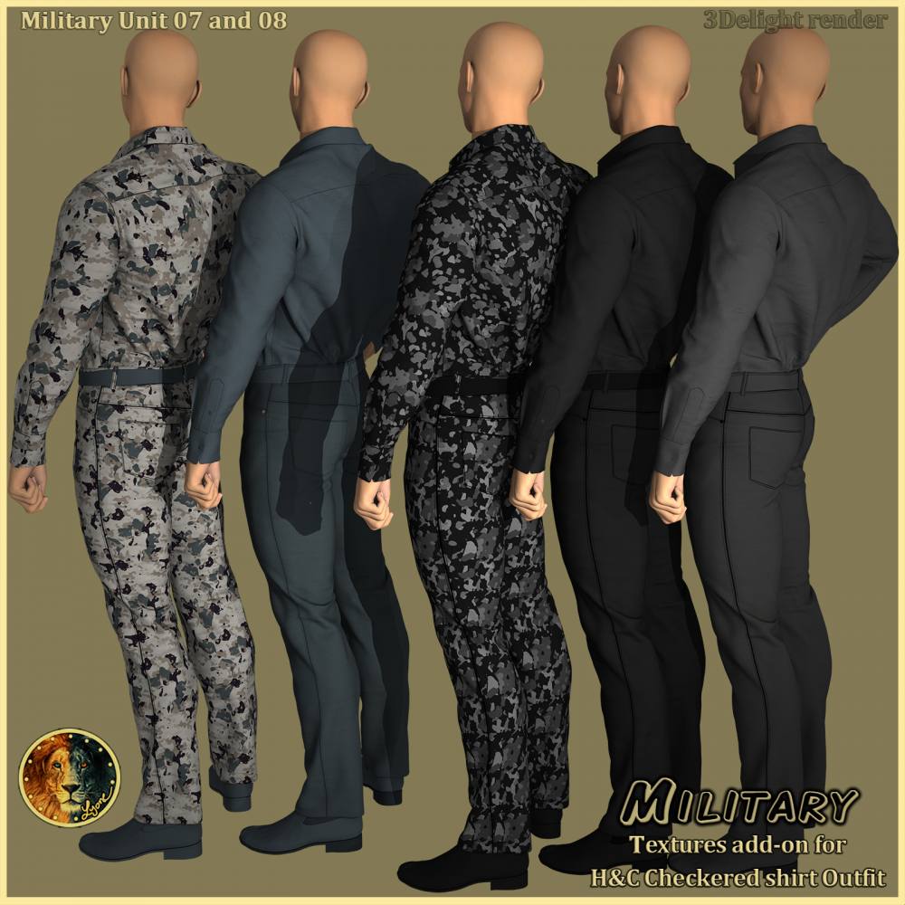 Military 02 for H&C Checkered Shirt Outfit for G8M