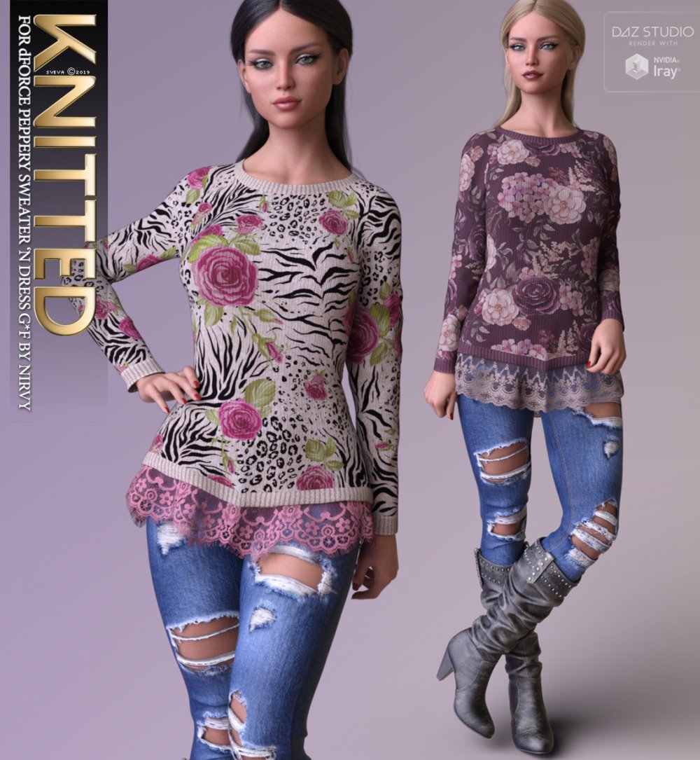 Knitted for dForce Peppery Sweater 'N Dress G8F