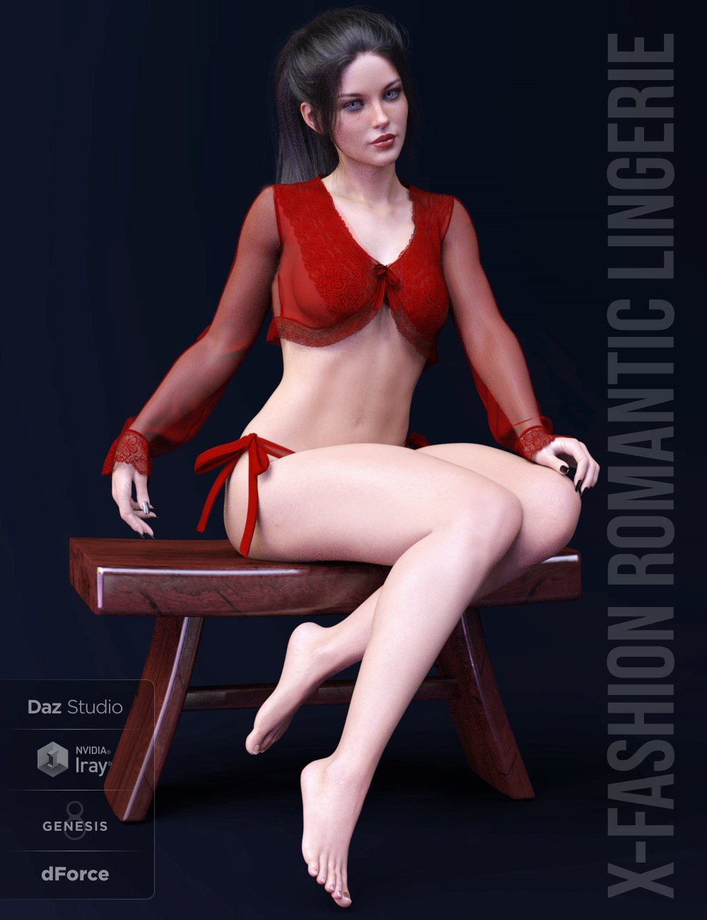 X-Fashion Romantic Lingerie for Genesis 8 Female(s)
