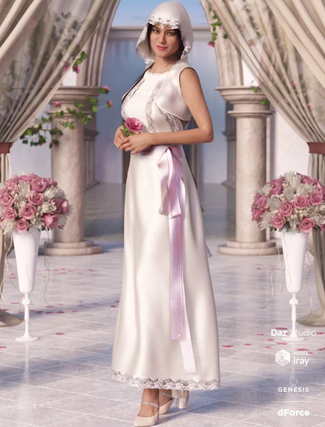 dForce Latin Wedding Dress for Genesis 8 Female(s)