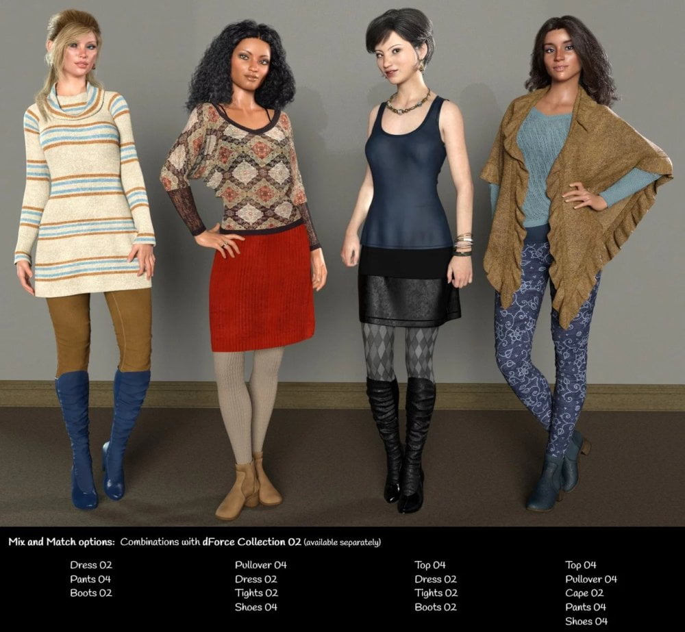 dForce Collection 04 - Casual Outfit for Genesis 8 Female(s)