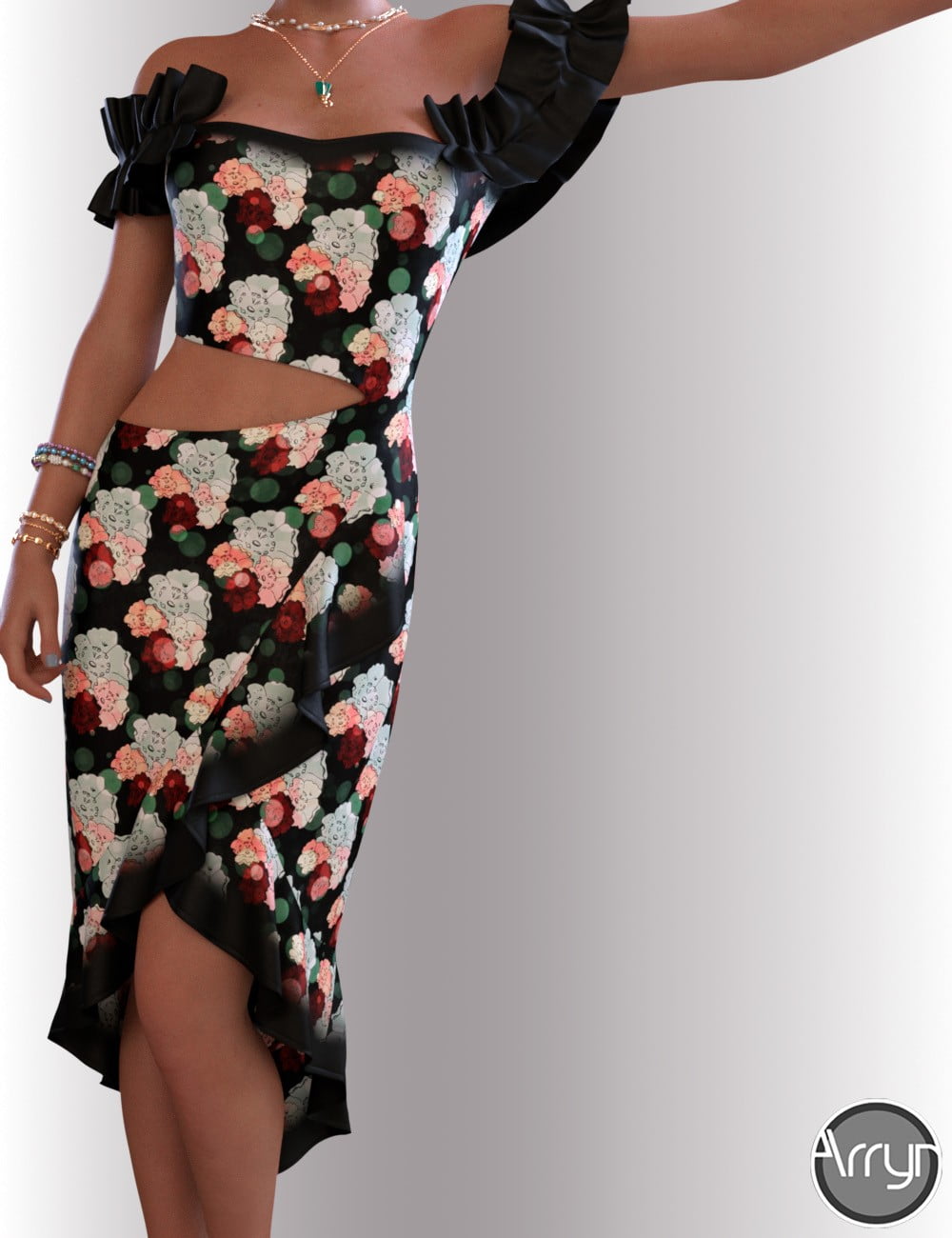 dForce Helen Cocktail Dress Outfit for Genesis 8 Female(s)