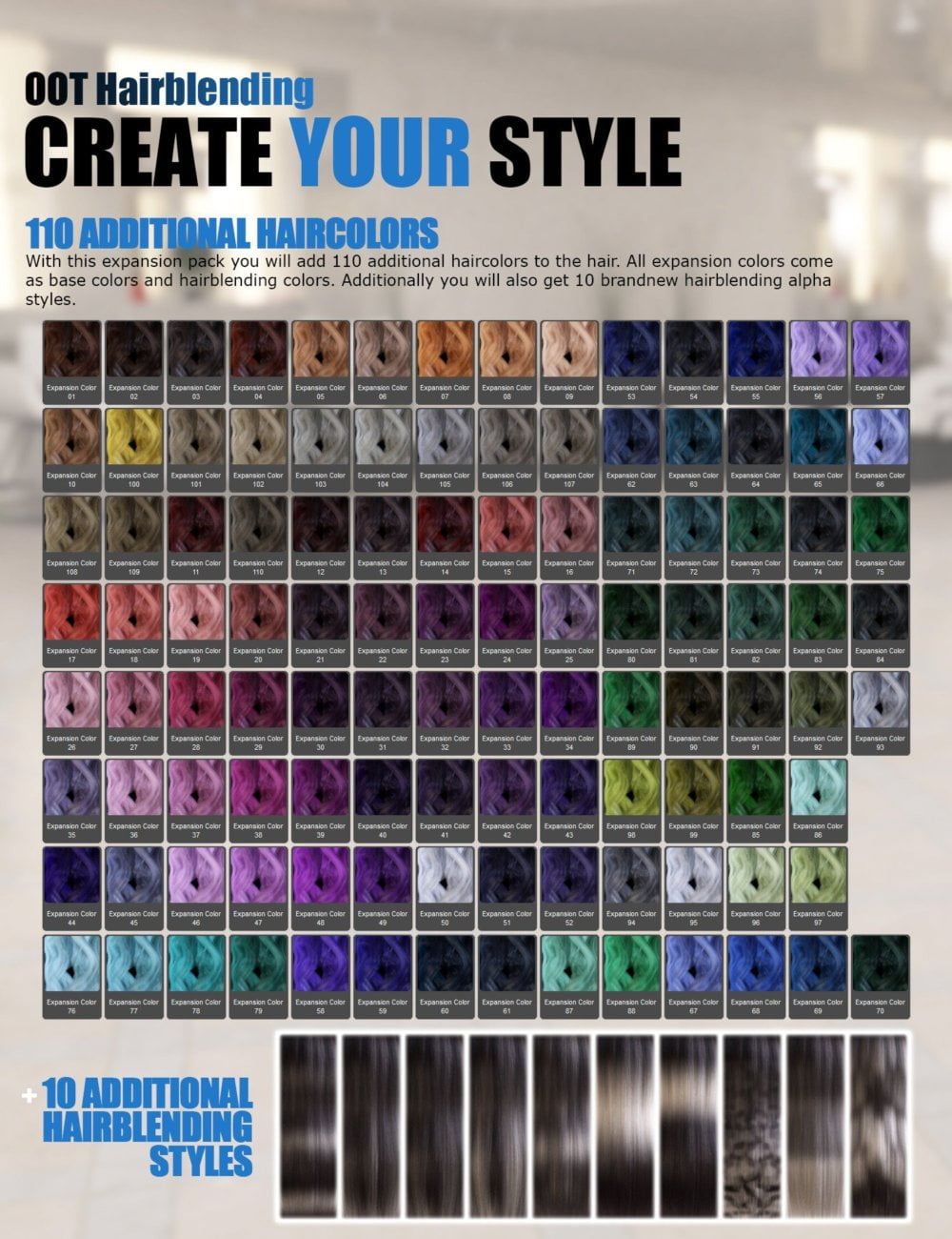 Texture Expansion for Turbulent Tail Hair