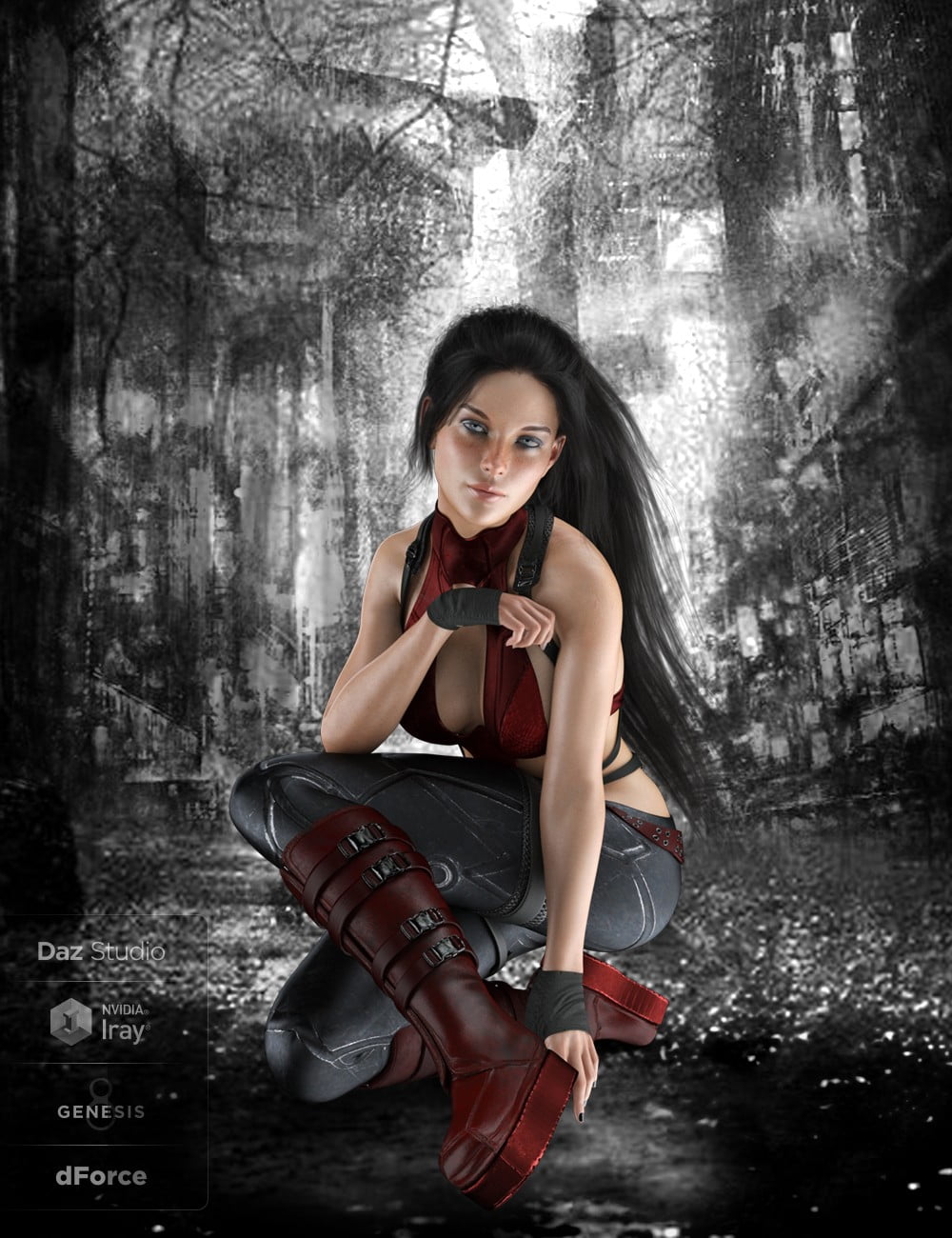 X-Fashion Tactical Touch Outfit for Genesis 8 Female(s)