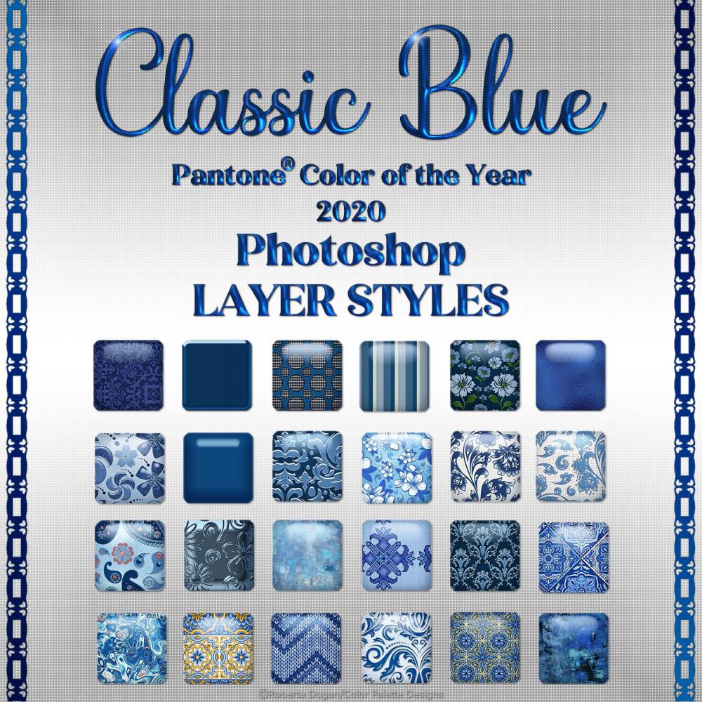 Classic Blue PS Layer Styles Variety