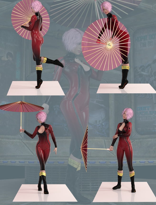 Umbrella Poses For Genesis 8 Female